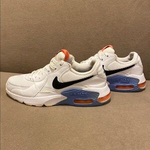 Nike Air Max White with Blue and Orange Accents size 7.5 women’s